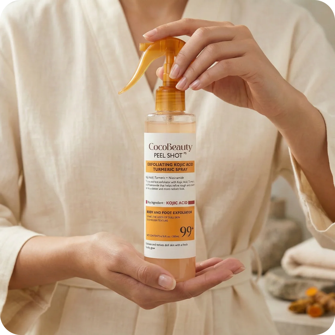 CocoBeauty - Body Peel Spray with Kojic + Turmeric - Image 6