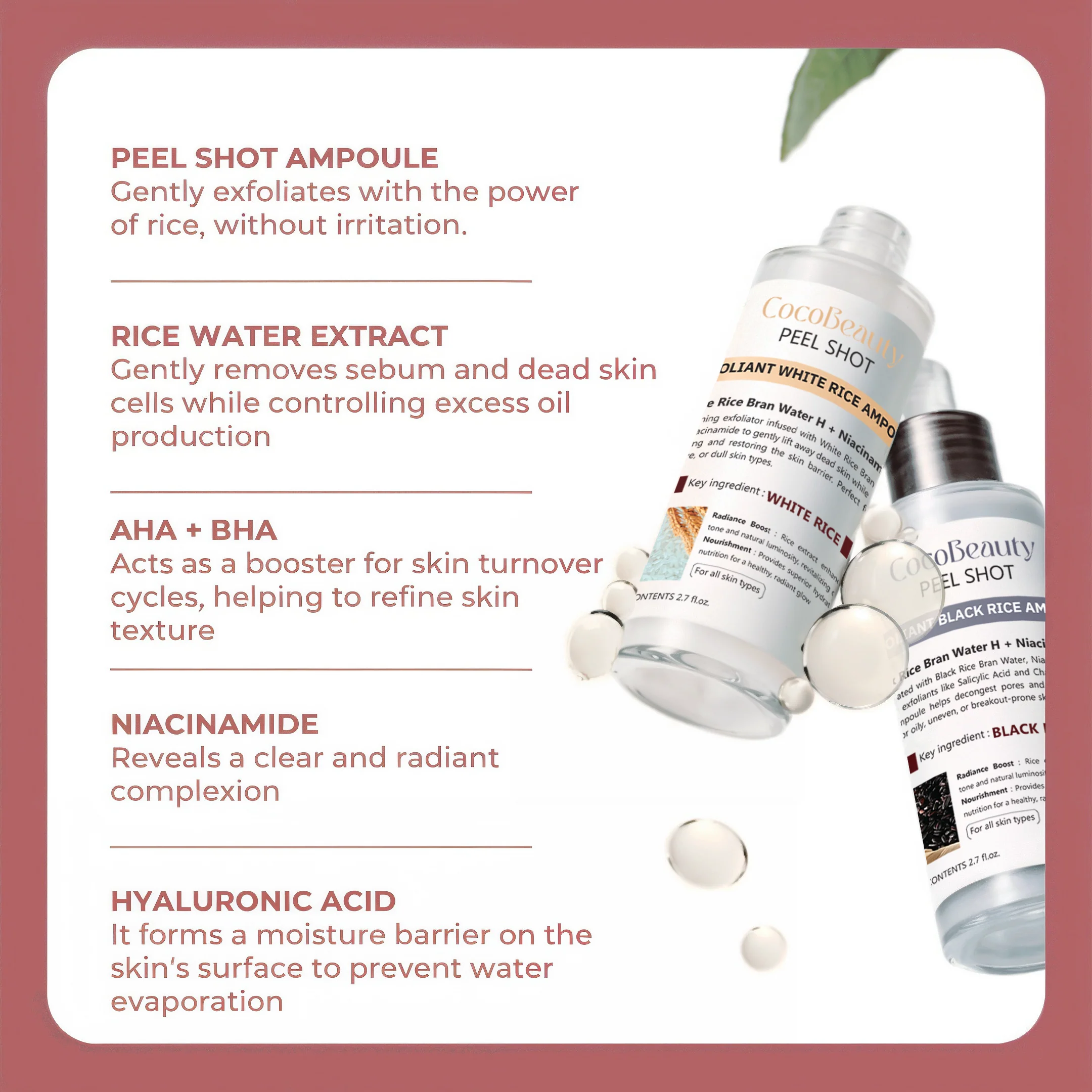 CocoBeauty Peel Shot Glow Rice Bundle - Image 3