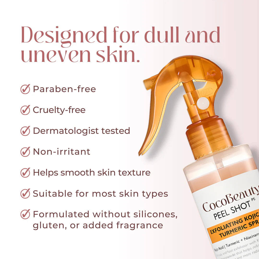 CocoBeauty Peel Shot - Kojic + Turmeric Body Peel Spray - Image 6